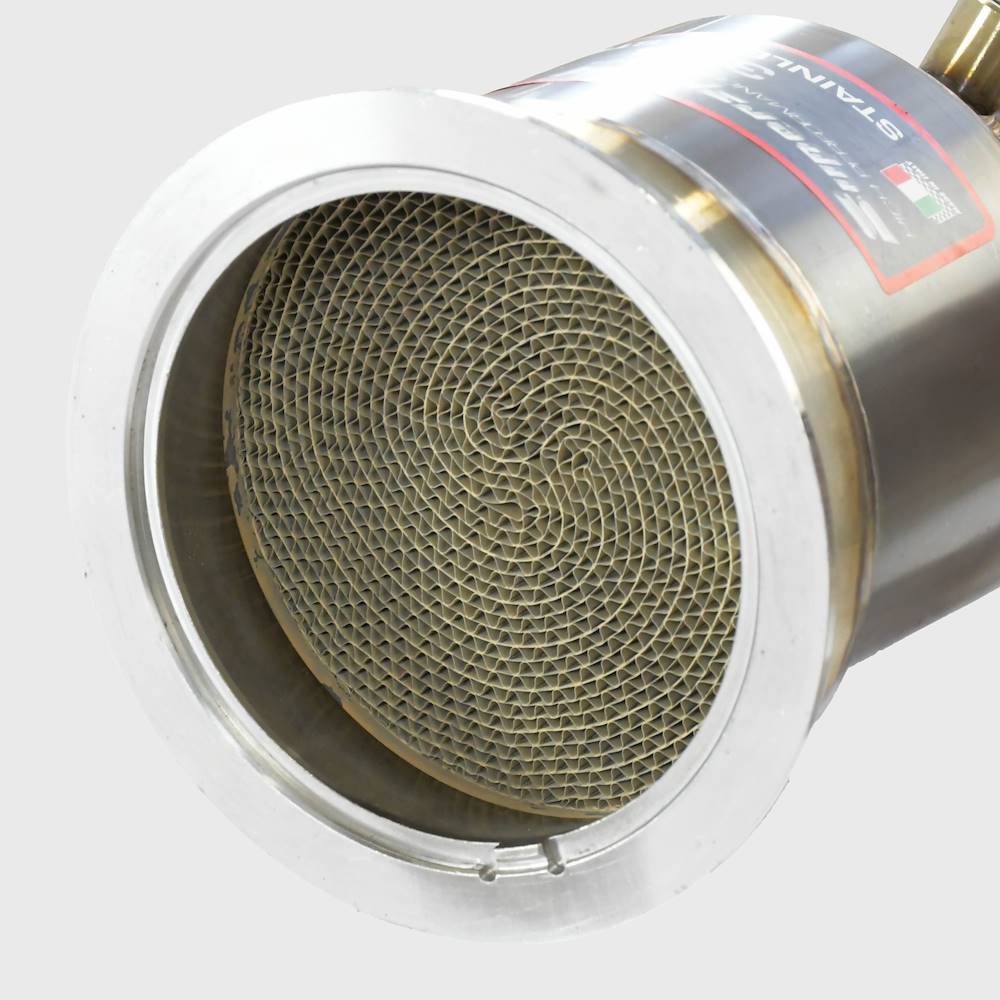 Downpipe Links + Sport Metallkatalysator (Left Hand Drive / Right Hand Drive)