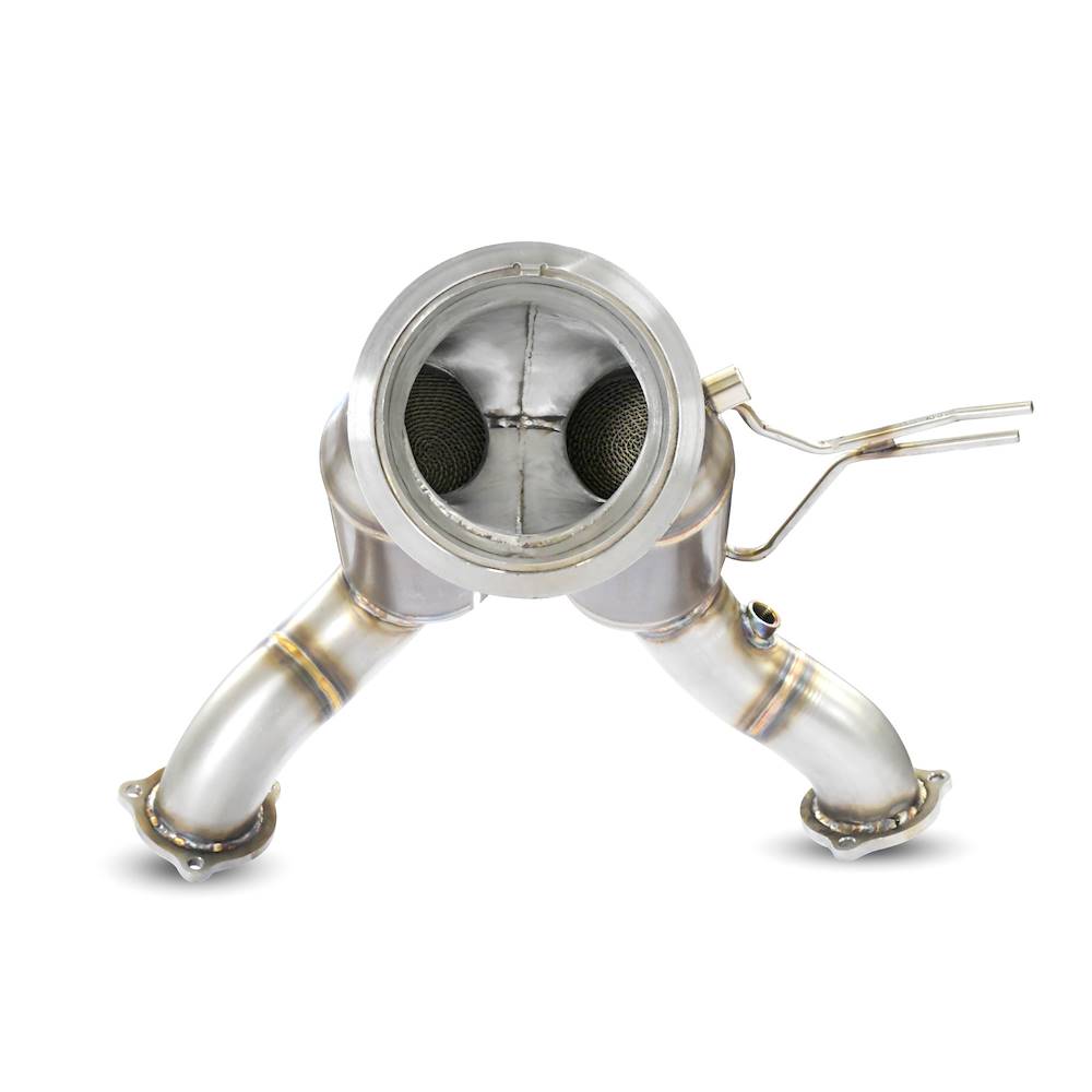 Downpipe destro - sinistro + catalizzatore metallico Sostituisce catalizzatore di serie + GPF (Guida a destra / sinistra)