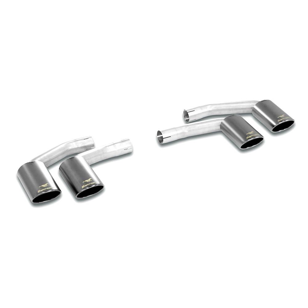 Endpipe kit Right + Left 4 exit 100x75 "Gun Metal Grey"