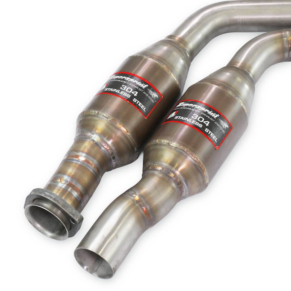 Front Metallic catalytic converter right - left + "X-Pipe"