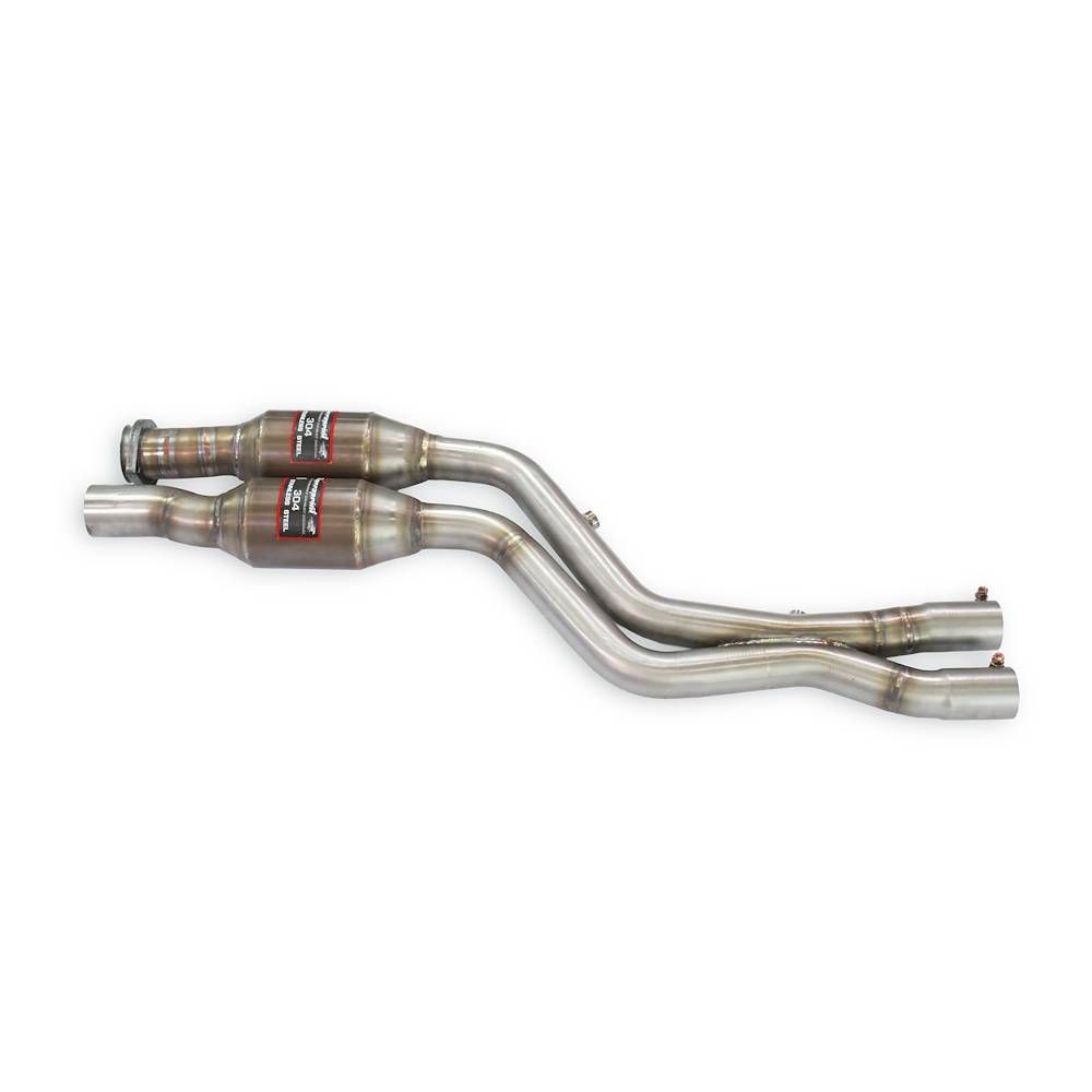 Front Metallic catalytic converter right - left + "X-Pipe"