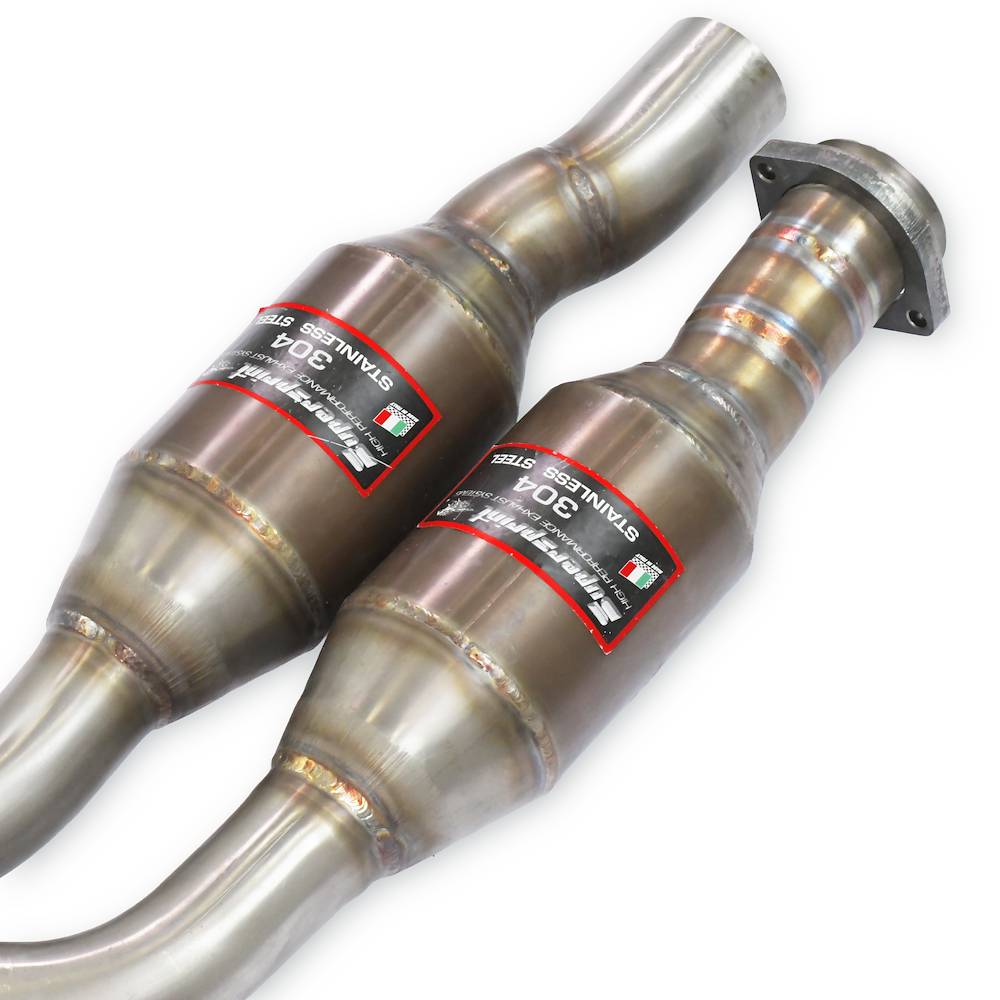 Front Metallic catalytic converter right - left + "X-Pipe"