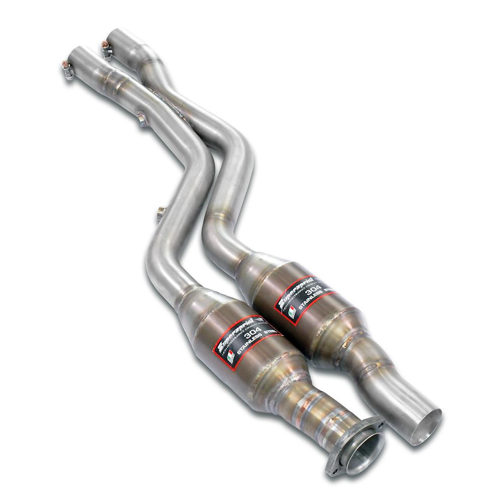 Front Metallic catalytic converter right - left + "X-Pipe"