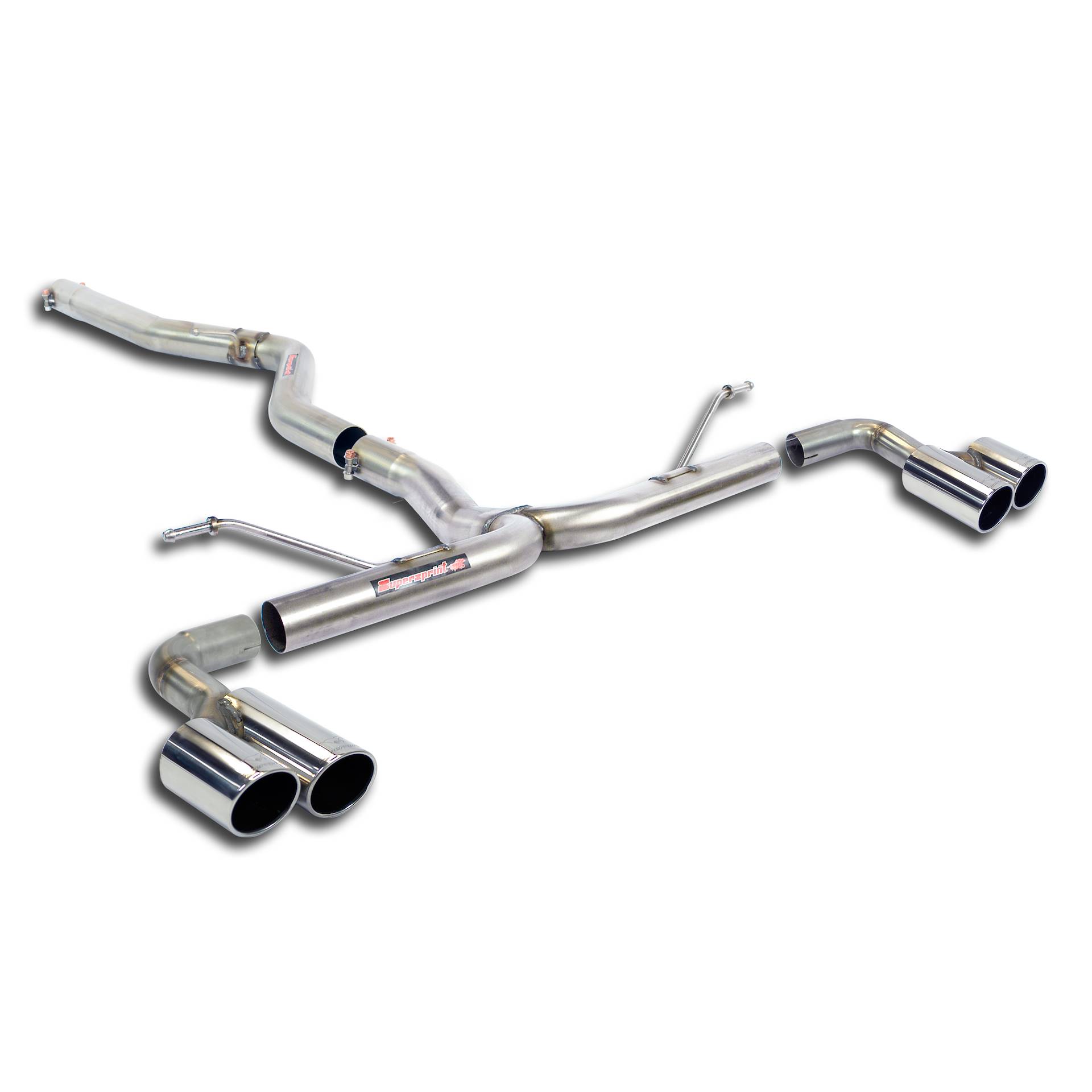 Connecting pipe + rear pipe Right OO80 - Left OO80 (Muffler delete)