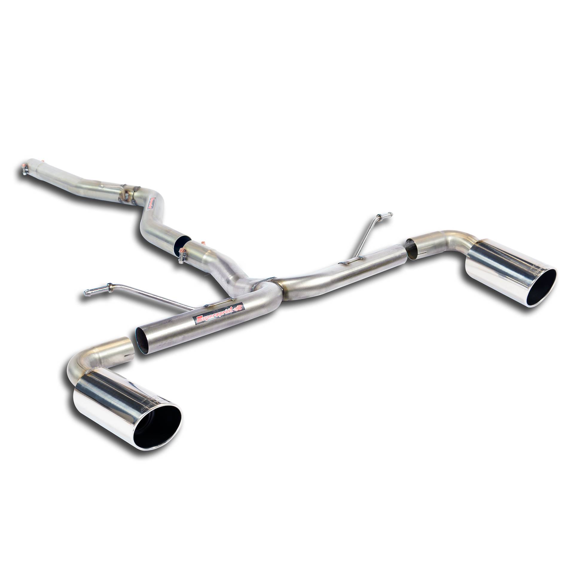 Connecting pipe + rear pipe Right O100 - Left O100 (Muffler delete)