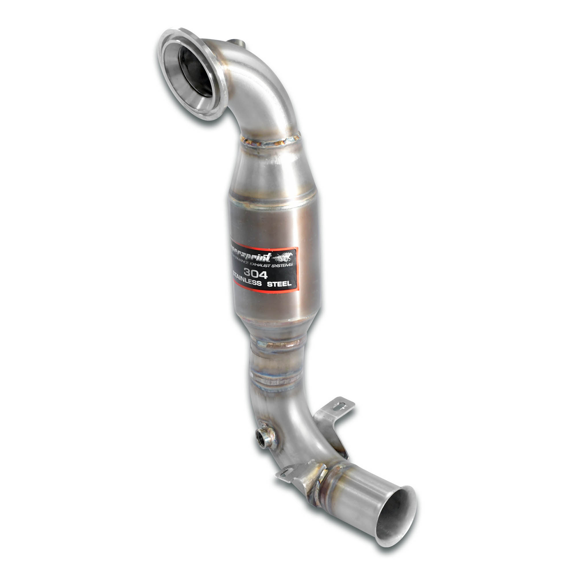 Downpipe with Metallic catalytic 100CPSI With sensor bungs