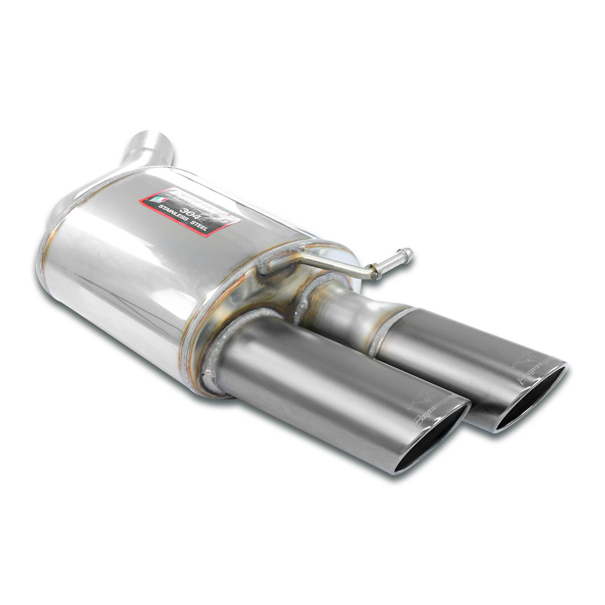 Rear exhaust Left 100x75 Gun Metal Grey