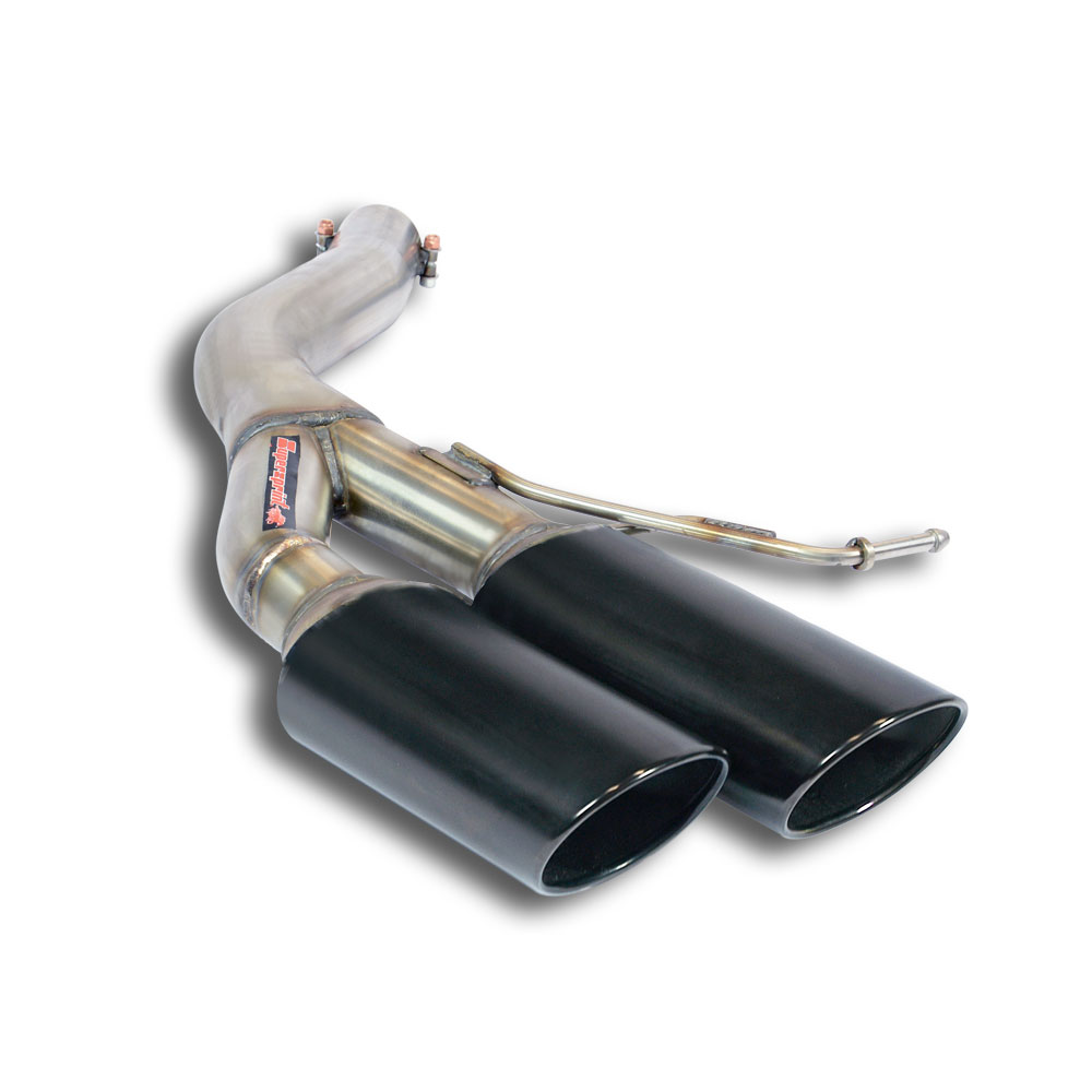 Rear pipe Left 100x75 Gun Metal Grey (Muffler delete)