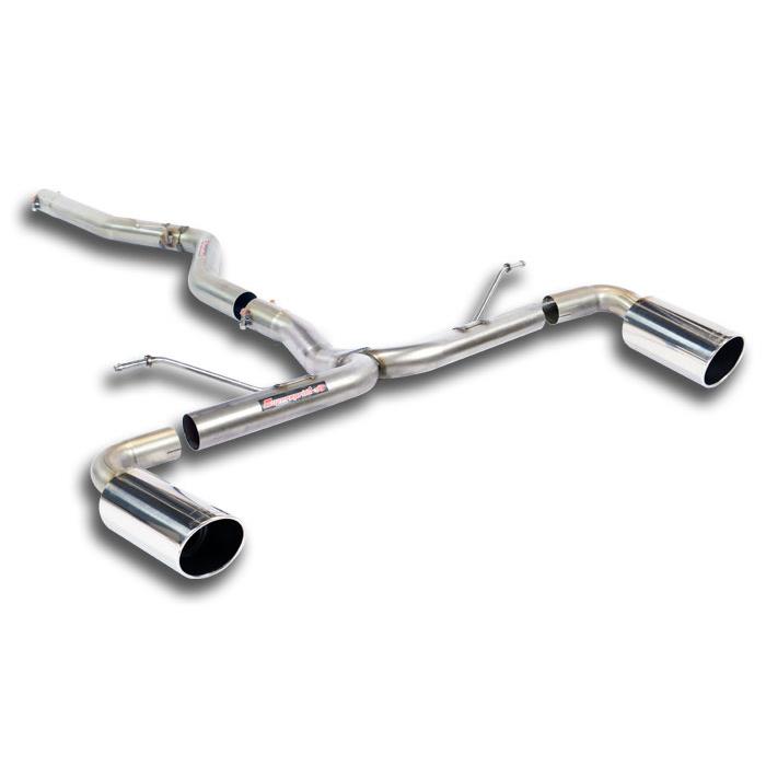 Connecting pipe + rear pipe Right O100 - Left O100 (Muffler delete)