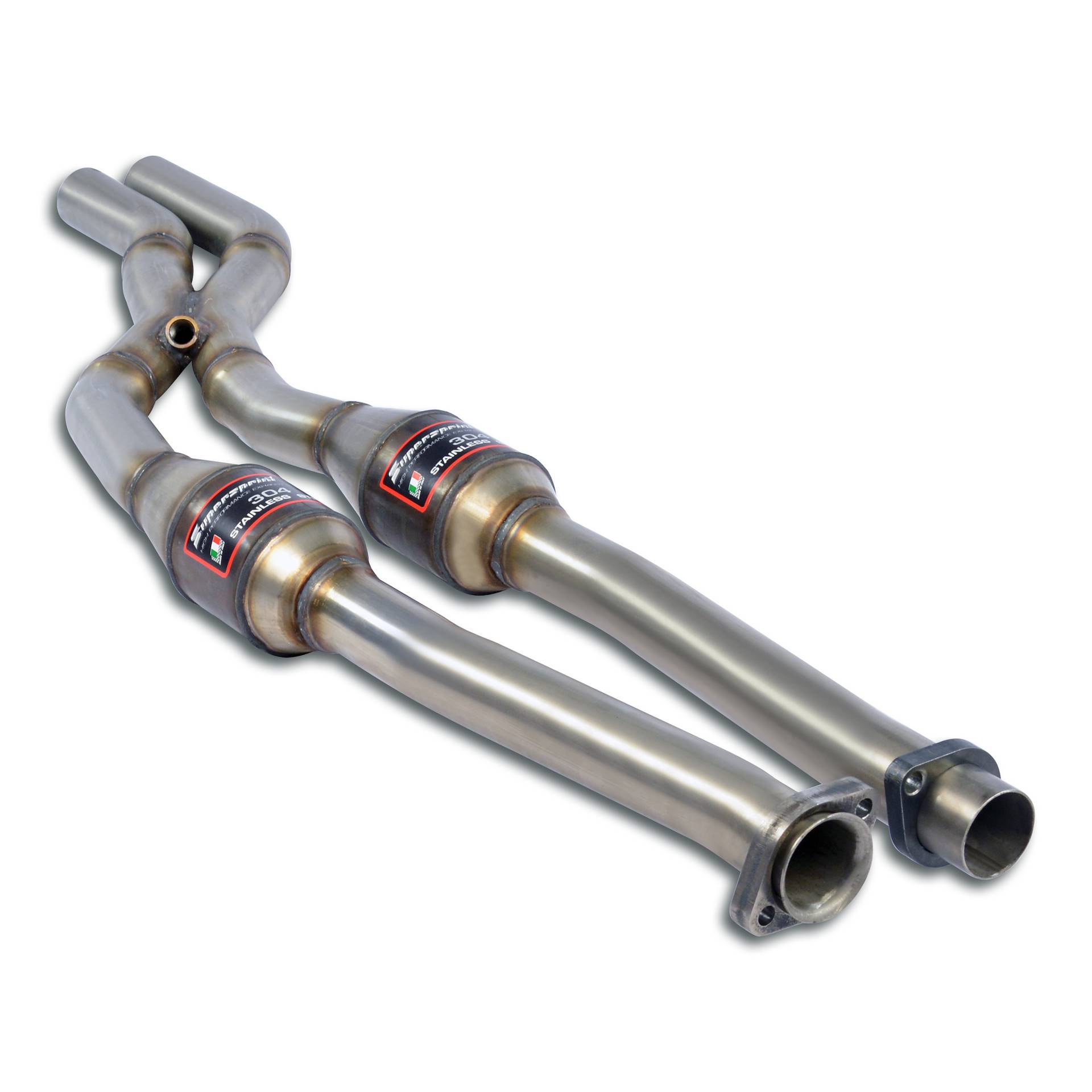 Front Metallic catalytic converter right - left + X-Pipe