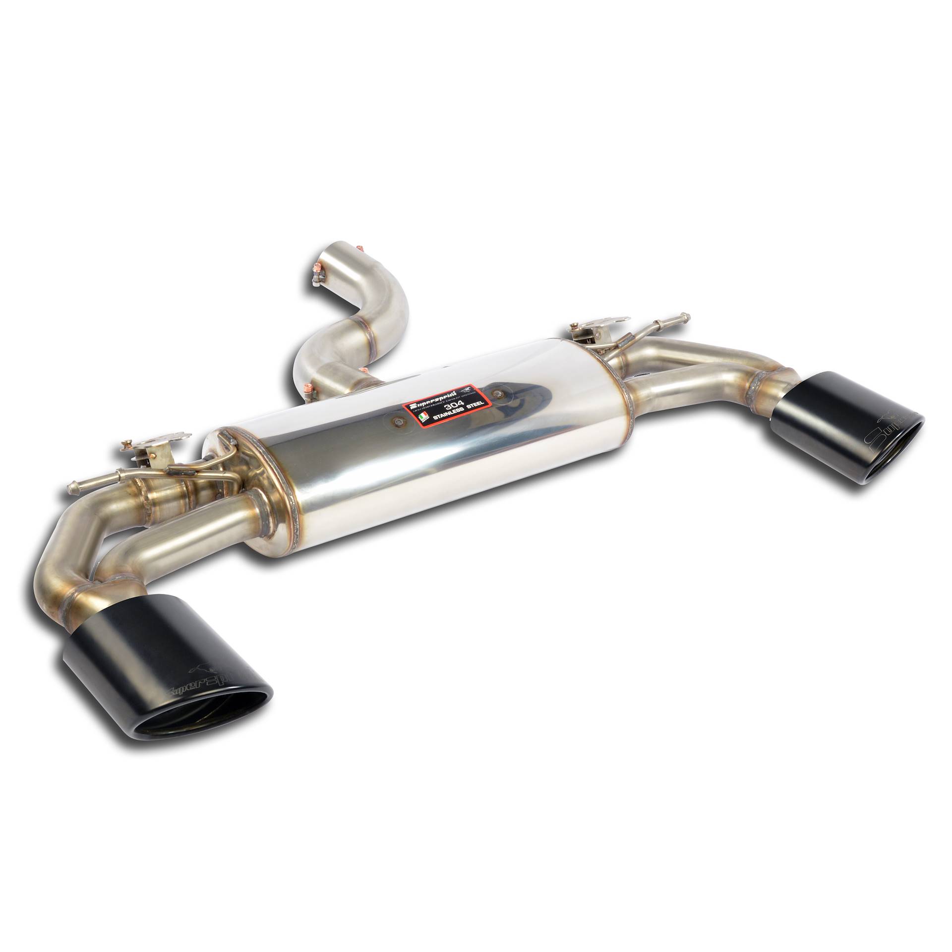 Rear exhaust with valves right - left 145x95 Gun Metal Grey