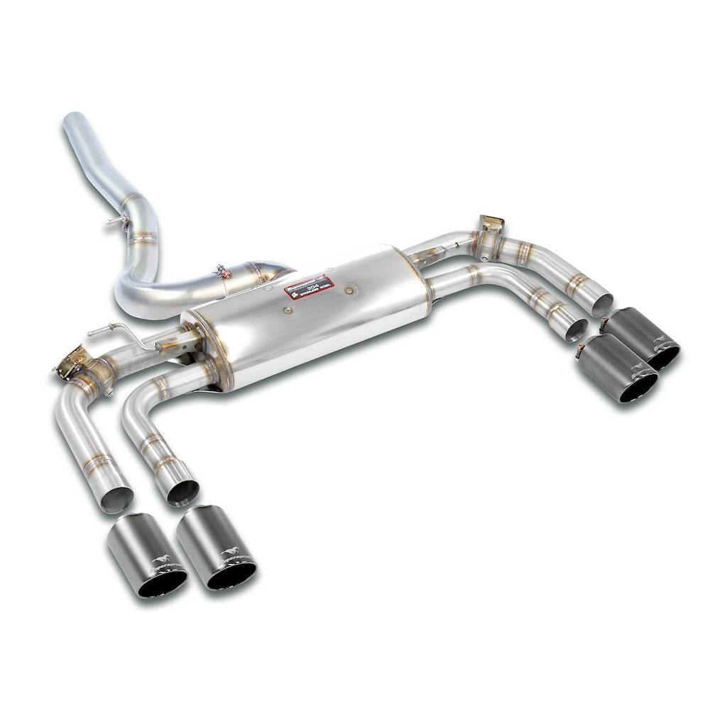 Rear exhaust with valve OO100 Right - OO100 Left Gun Metal Grey