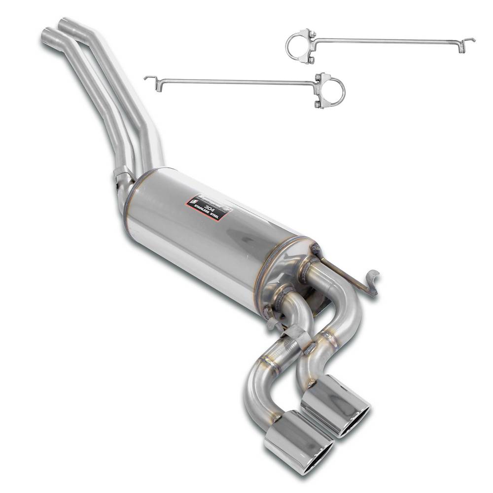 Mid-pipe kit + rear muffler "S-Bend" 2 Ov. 90x70