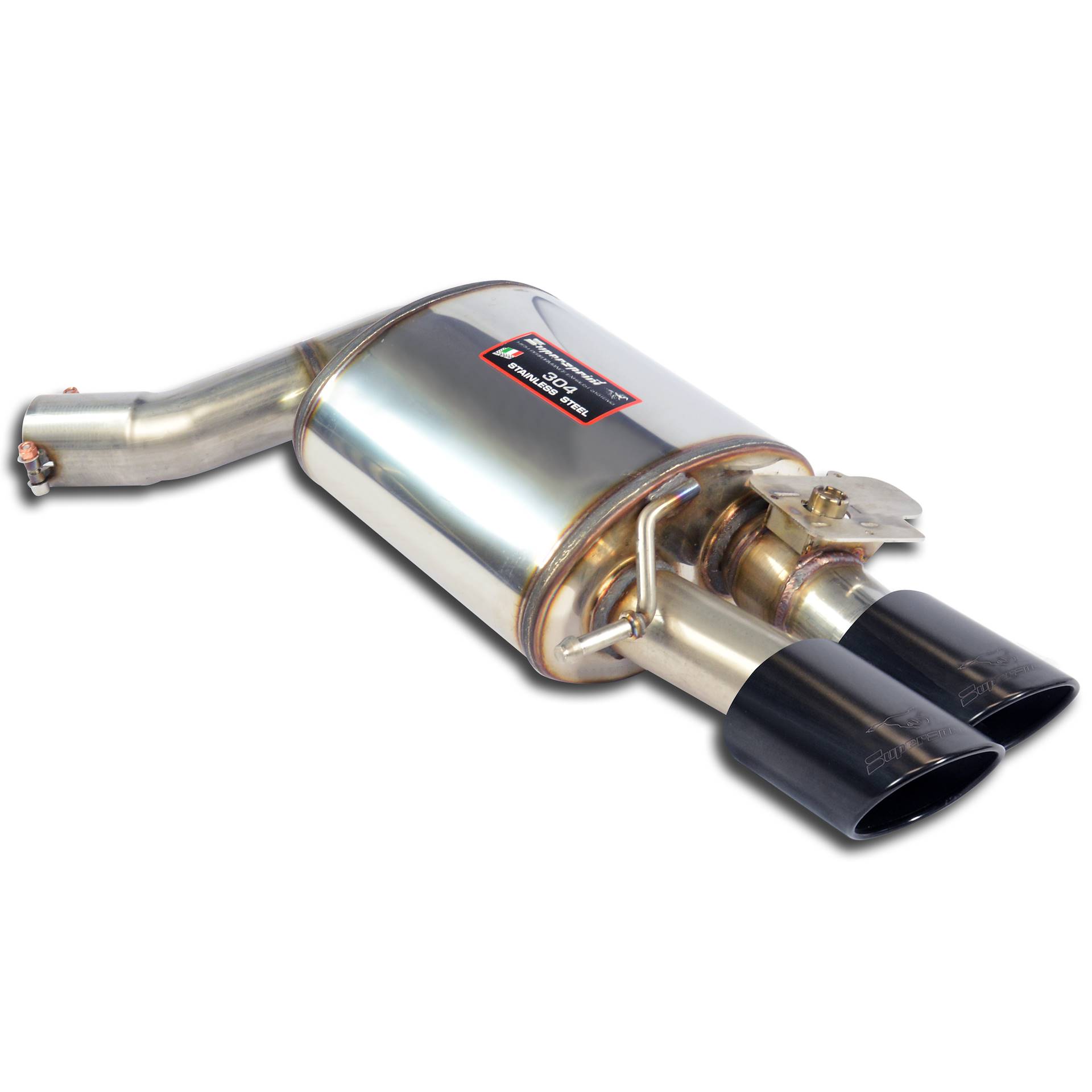 Rear exhaust Right 100x75 Gun Metal Grey with valve