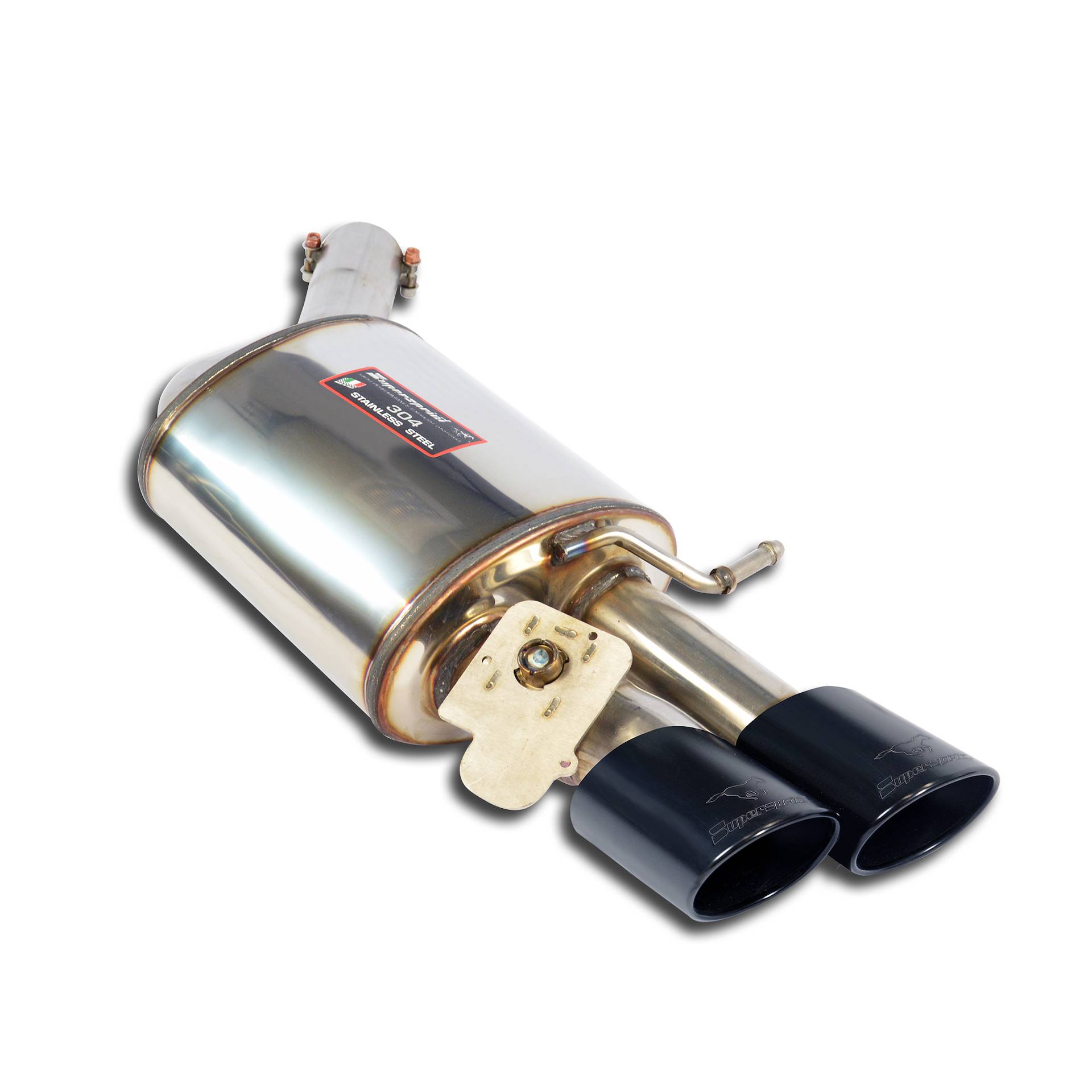 Rear exhaust Left 100x75 Gun Metal Grey with valve 