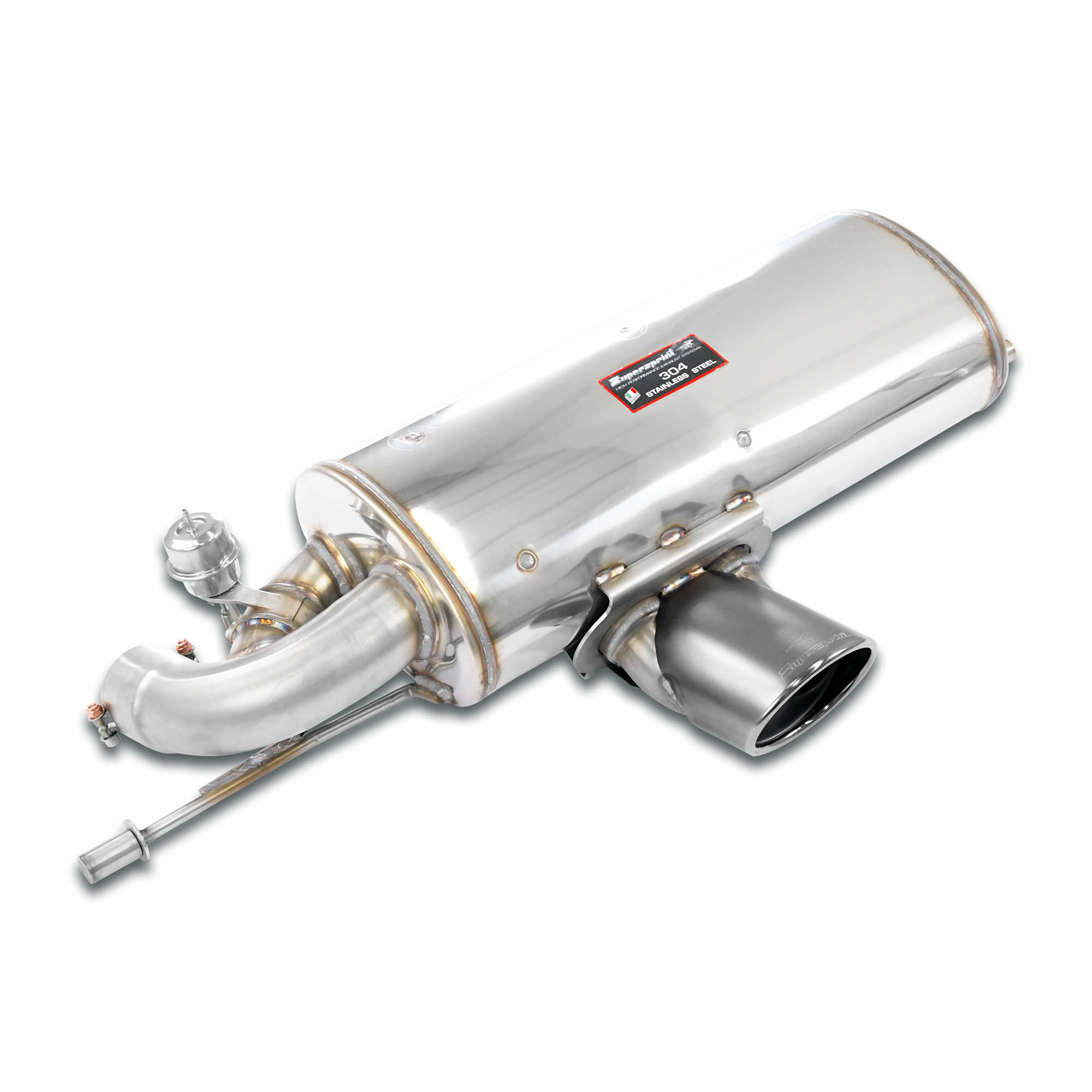 Rear Exhaust Gun Metal Grey oval tail pipe 150x105 with bypass valve