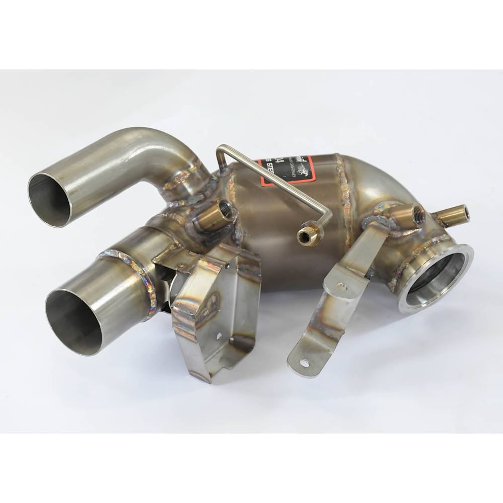 Front Metallic catalytic converter Right - Left 100 CPSI with valve