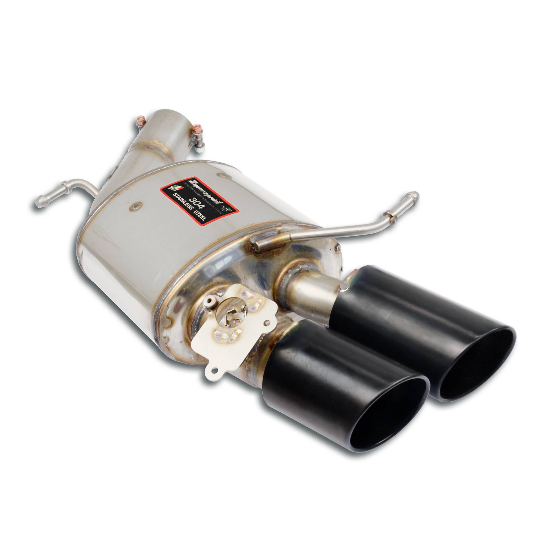 Rear exhaust Left 100x75 Gun Metal Grey