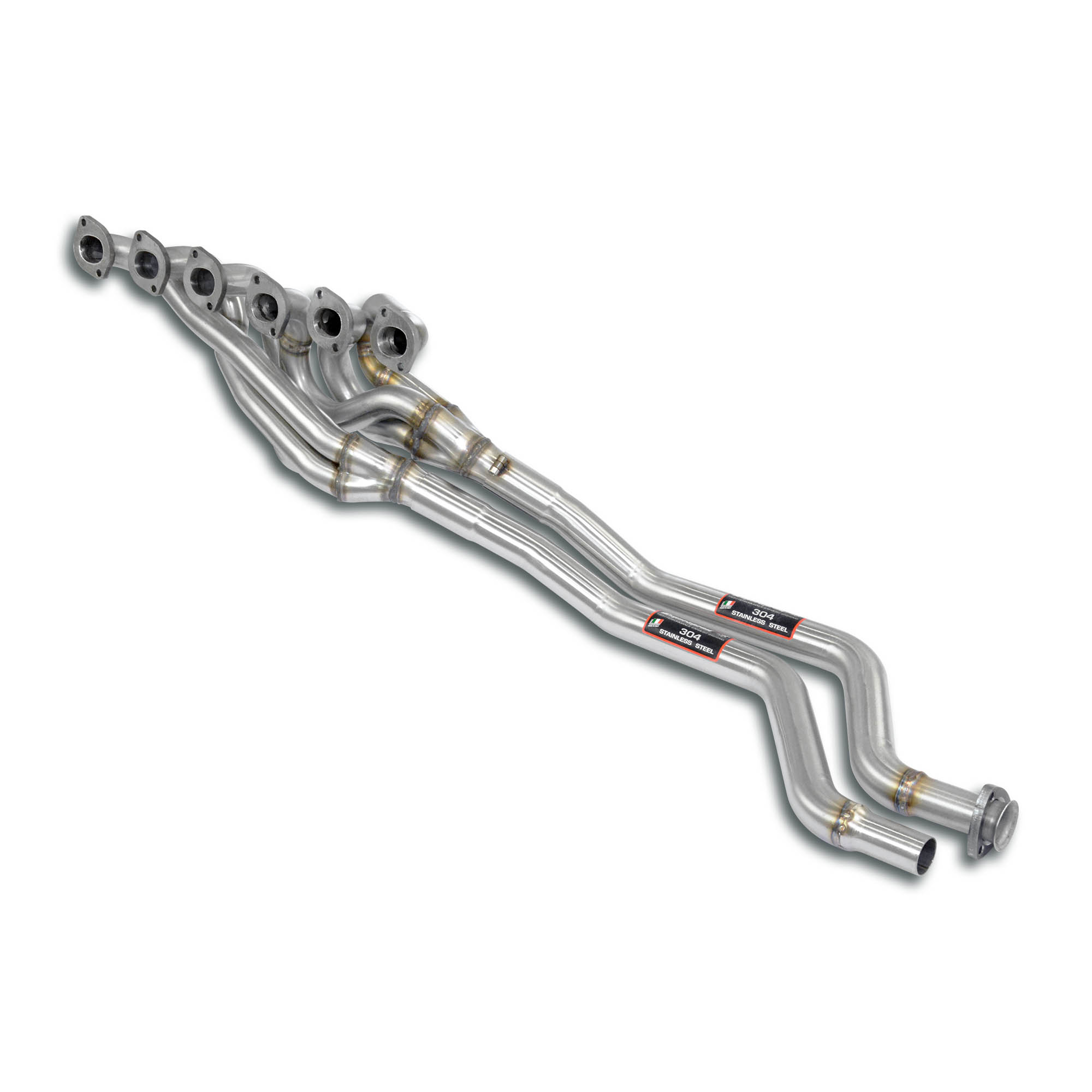 Manifold + connecting pipes 100% Stainless steel (Left Hand Drive) For the stock centre muffler