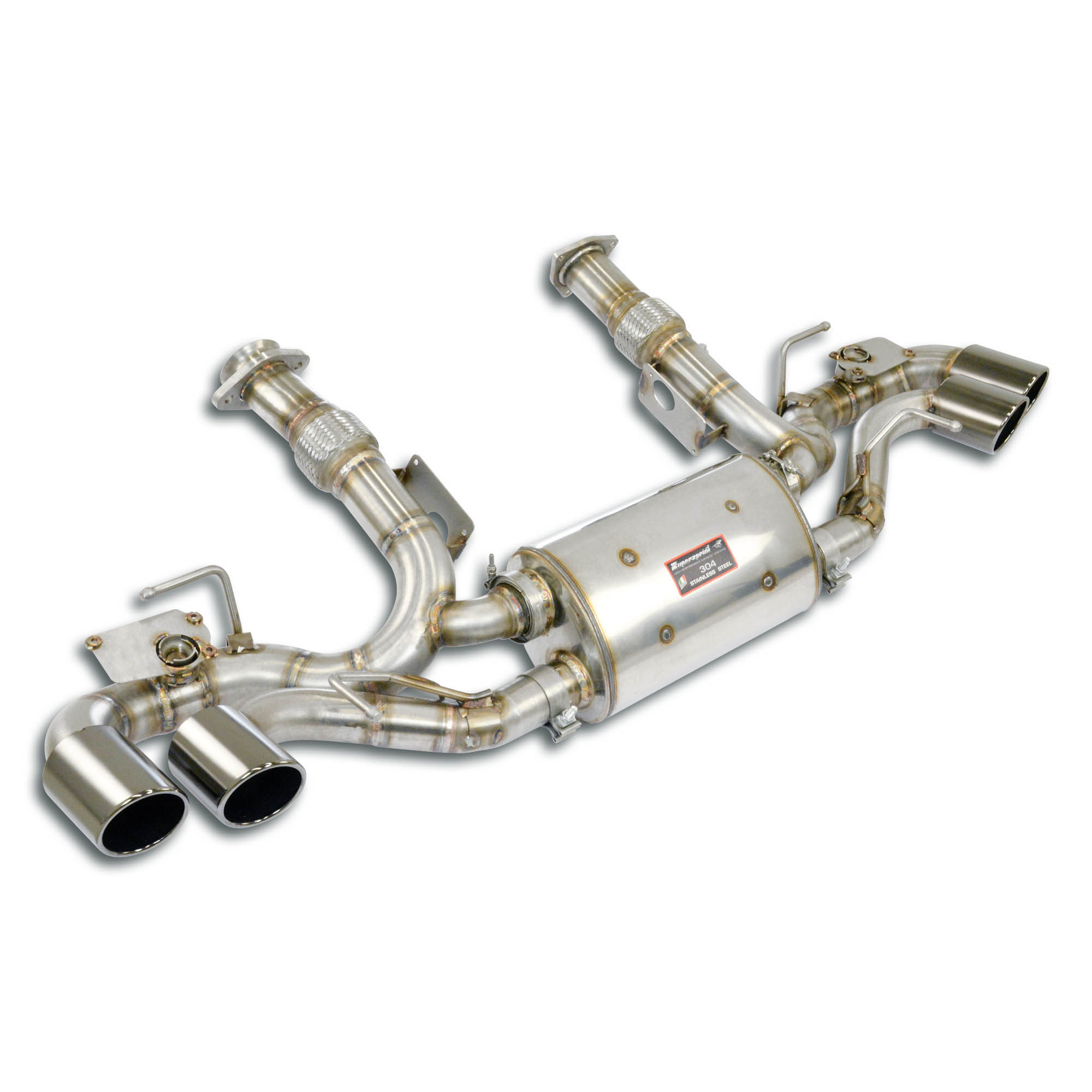 Rear exhaust right - left with valve, 4 endpipes OO 100