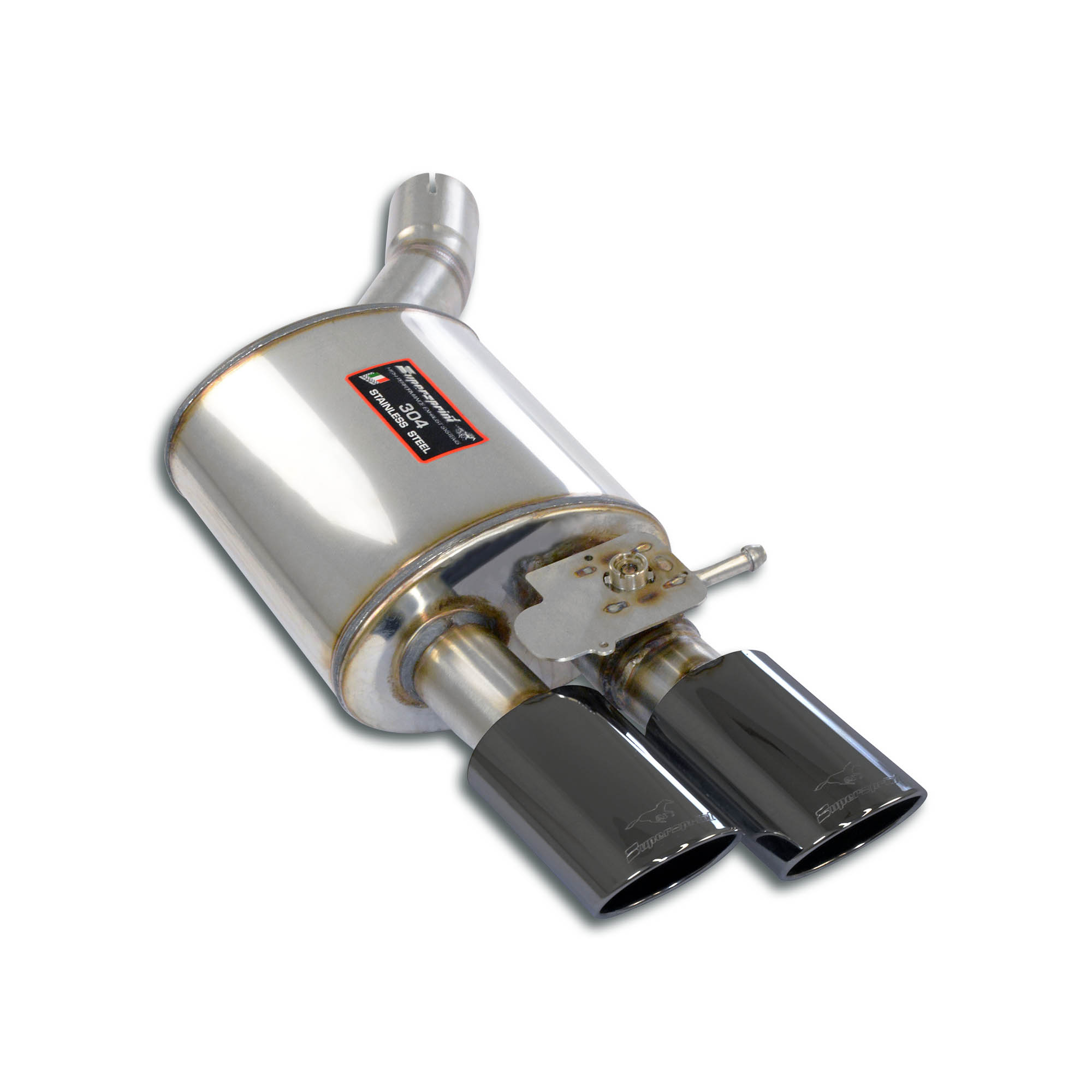 Rear exhaust Left 100x75 Gun Metal Grey with valve  