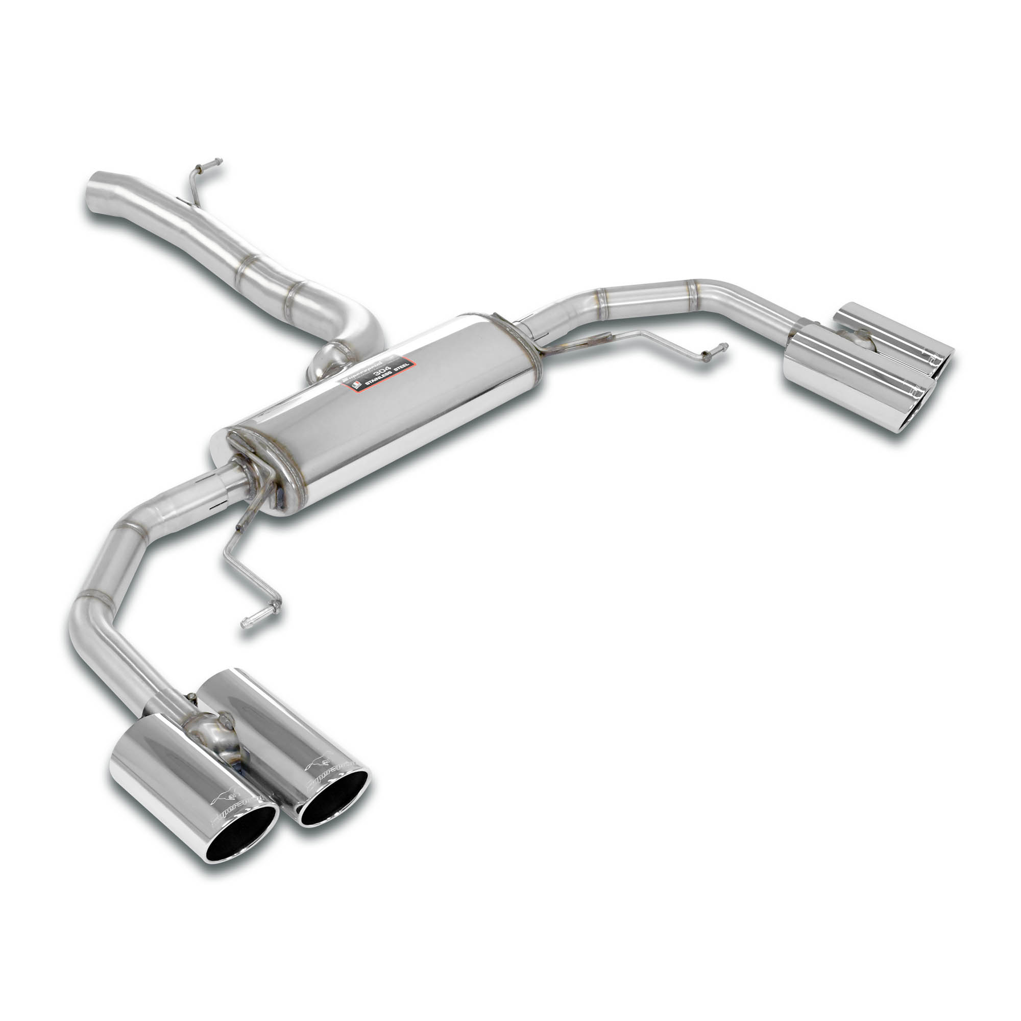 Connecting pipe + rear exhaust Right OO90 - Left OO90
