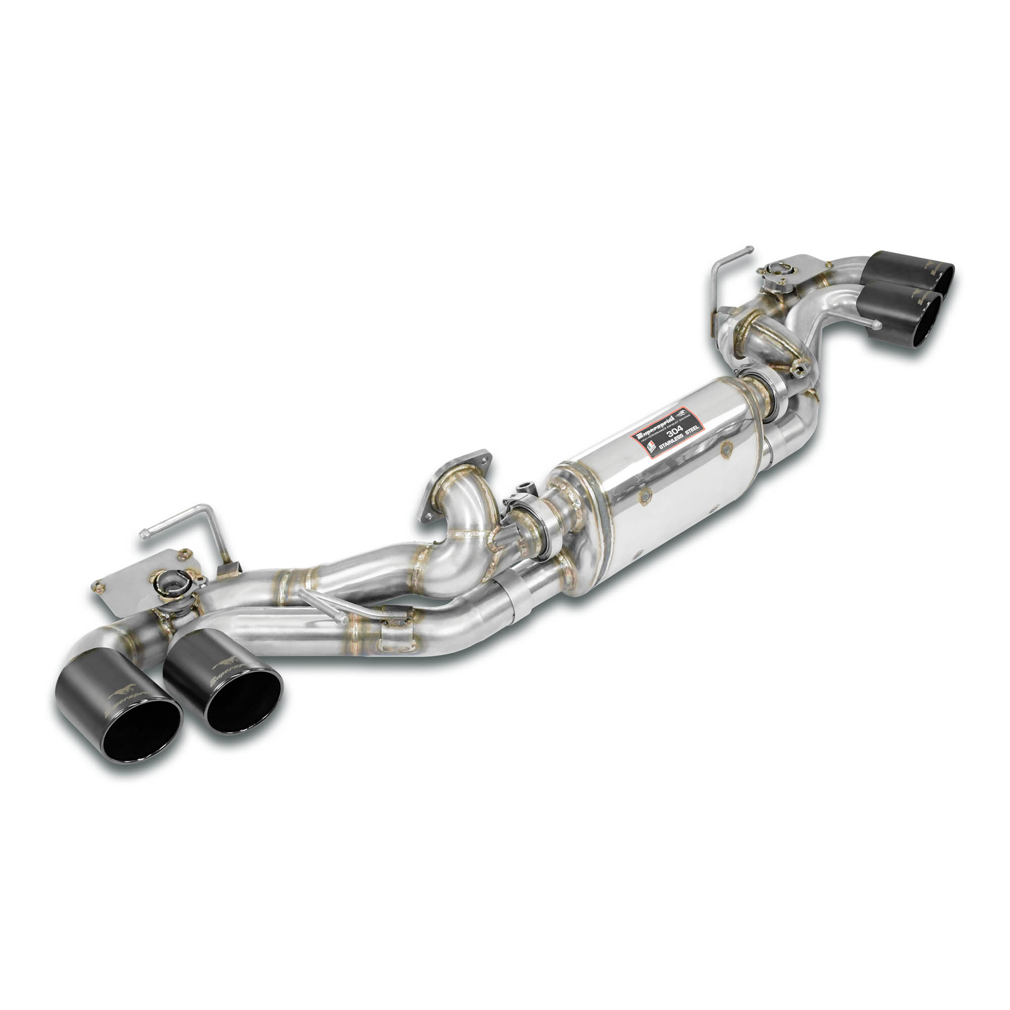 Rear exhaust right - left with valves, 4 endpipes OO 100 Gun Metal Grey