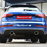 Neue Sportauspuff für Audi RS Q3 mit klappe und Dual-Ausgängen