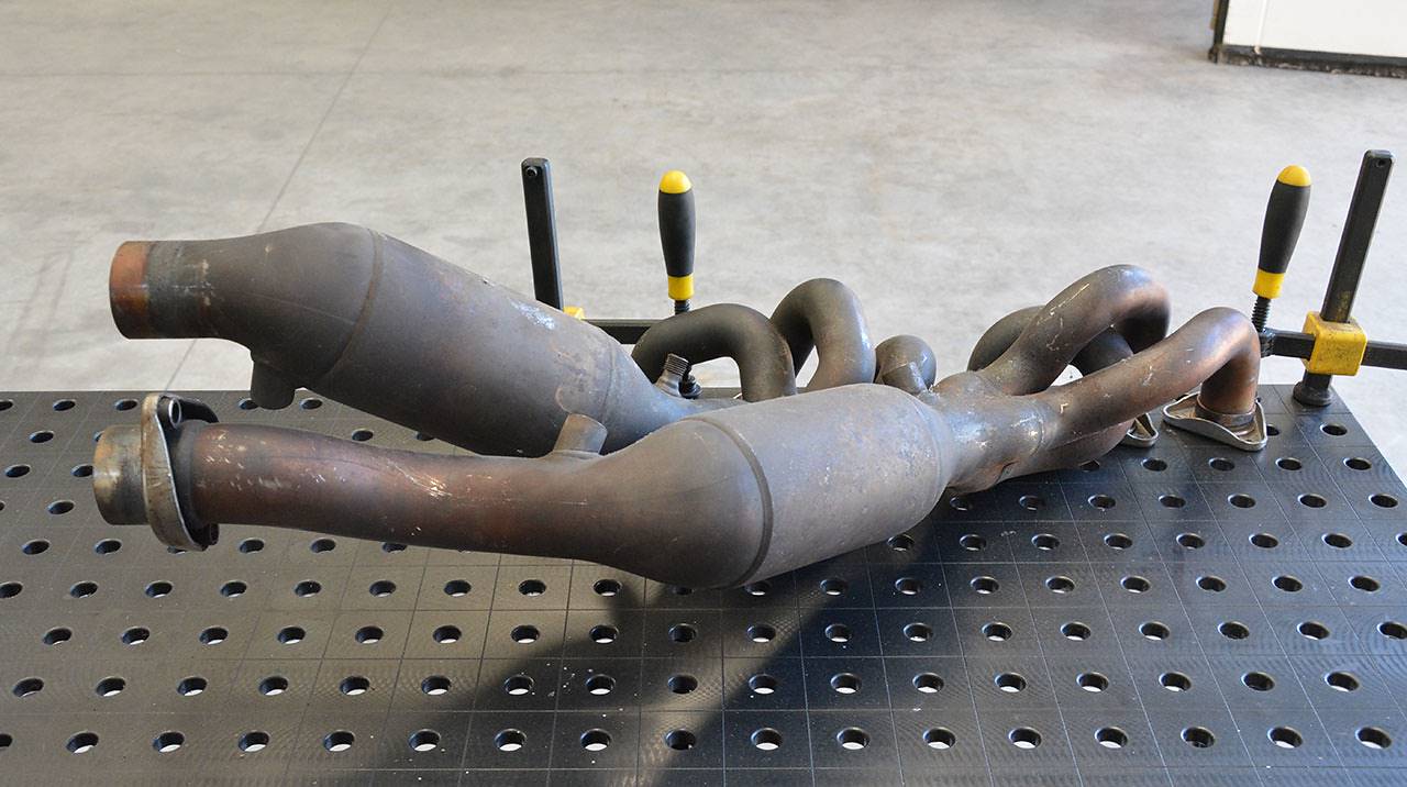 Metallic catalytic converter HJS, 100CPSI kit for OEM headers (Weld on connection)