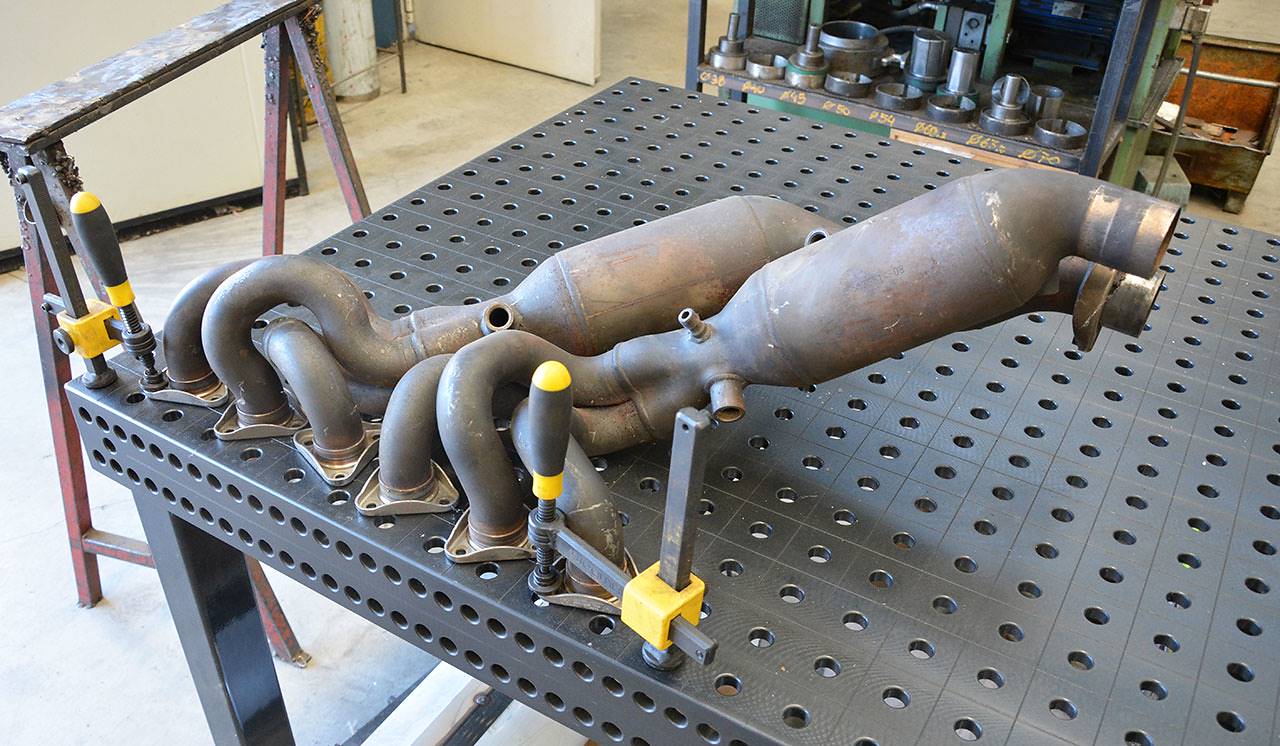 Metallic catalytic converter HJS, 100CPSI kit for OEM headers (Weld on connection)