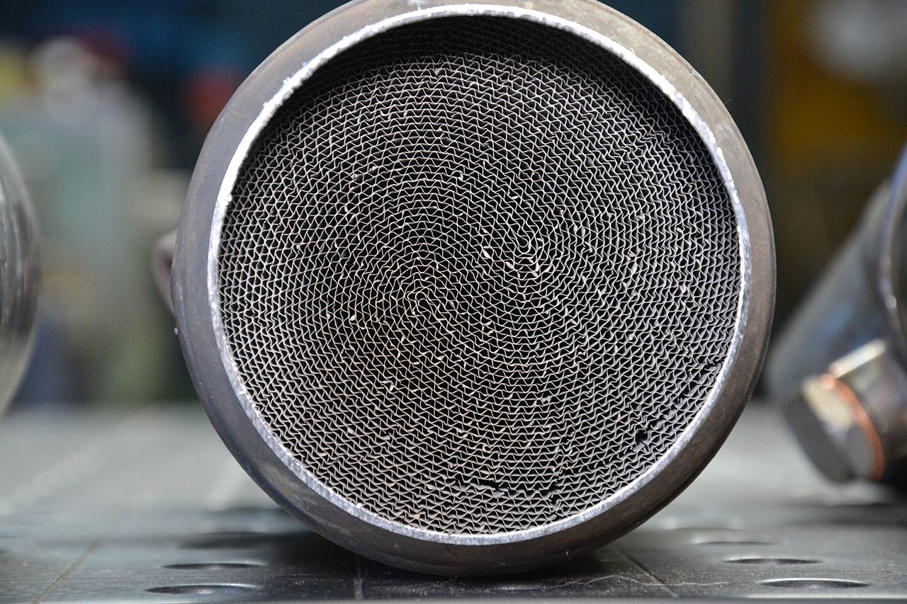 Metallic catalytic converter HJS, 100CPSI kit for OEM headers (Weld on connection)