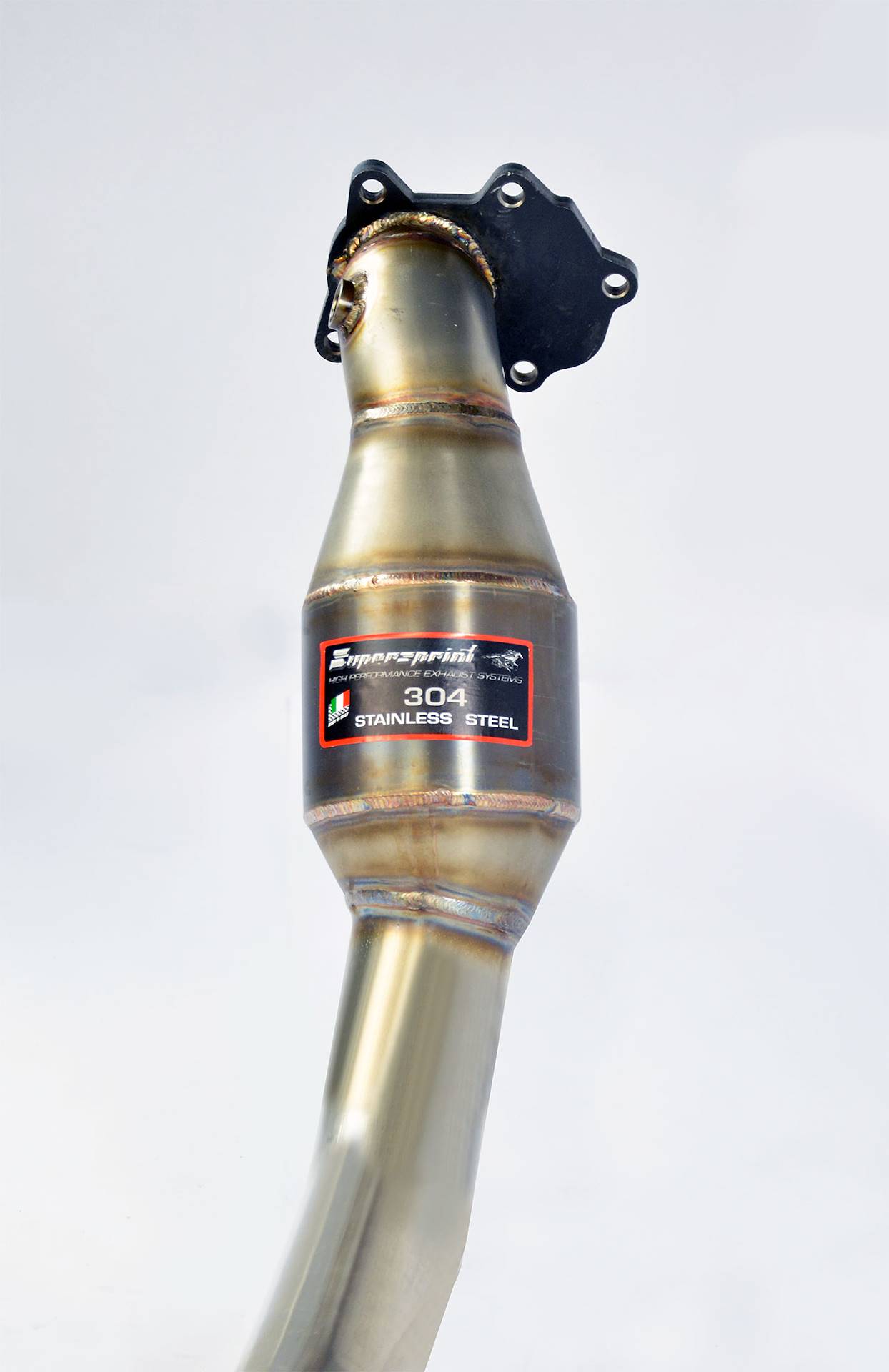 Downpipe with metallic catalytic converter