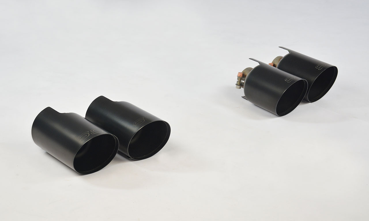 Endrohrsatz Race-Gun Metal Grey Rechts OO100 - Links OO100 