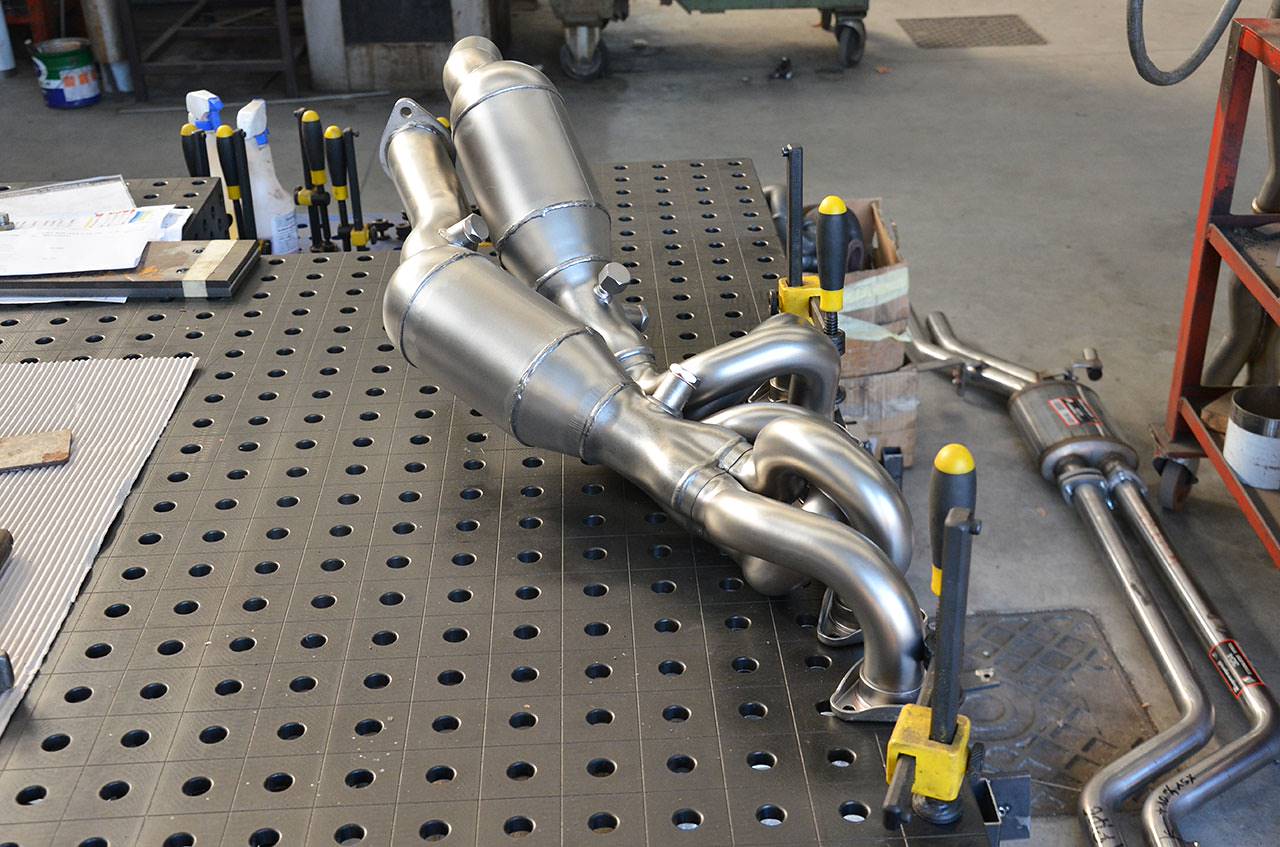 Metallic catalytic converter HJS, 100CPSI kit for OEM headers (Weld on connection)