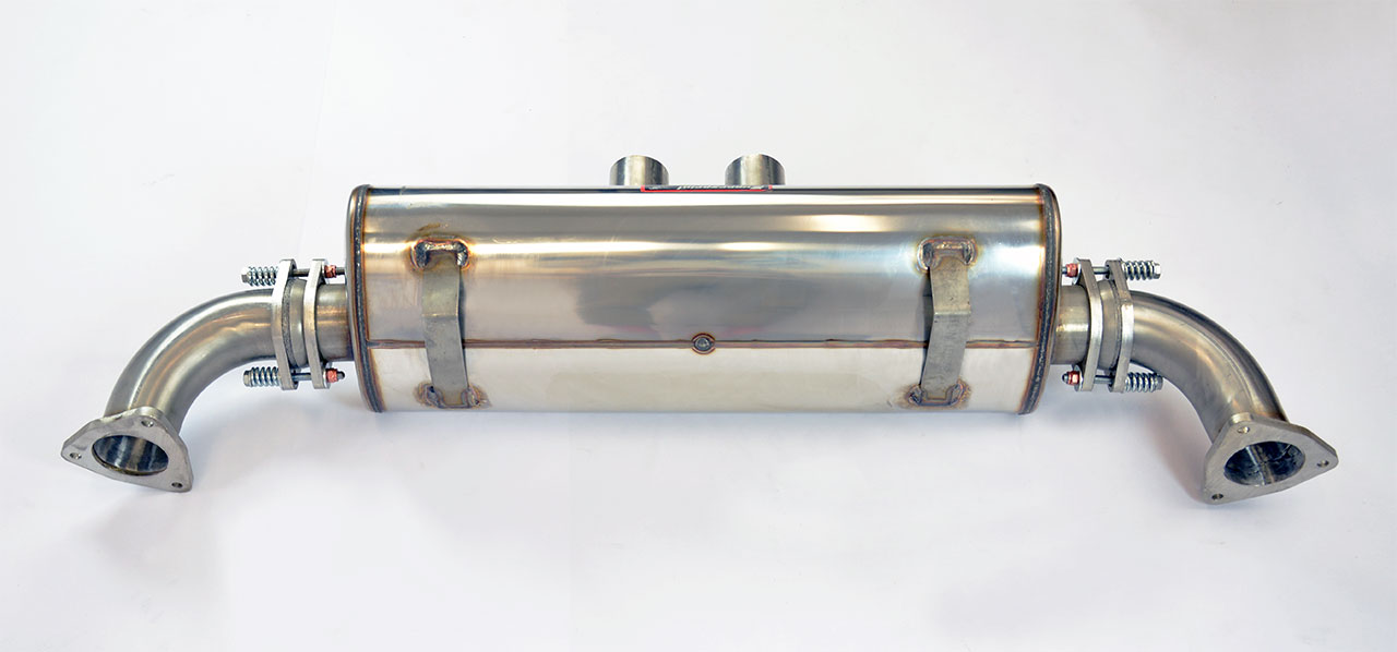 Rear muffler Cup + connecting pipes kit right - left  