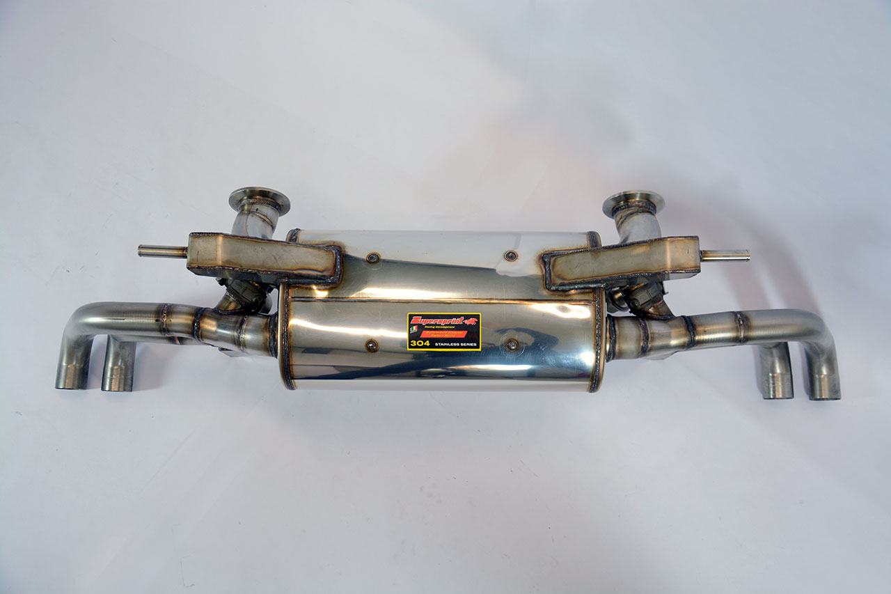 Endschalldämpfer mit Valvle Rechts + Links mit 4 Austrittsrohr (für 2° Katalysator Ersatz - Serien Endrohr) <strong><span style=color:#ea0000;>-8,5 Kg</span></strong>