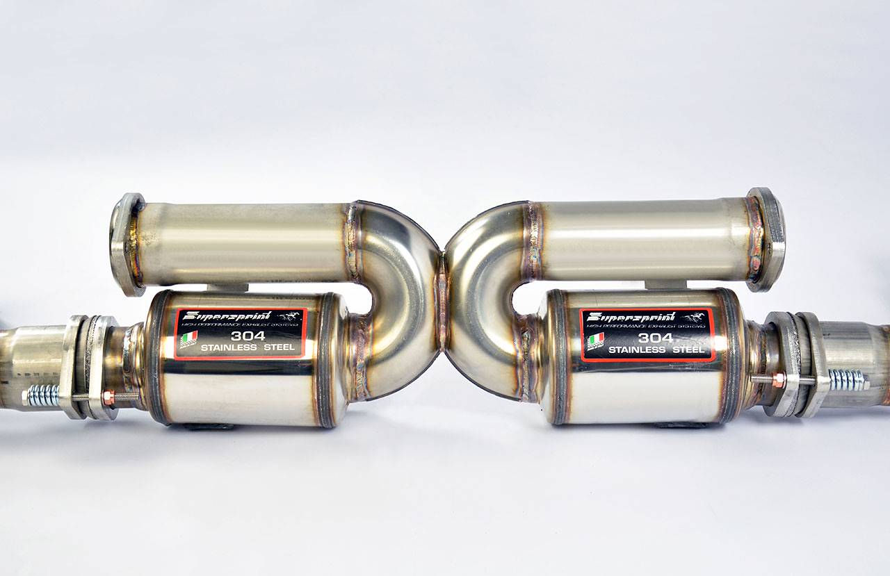 Rear exhaust Right - Left Racing +  Metallic catalytic converter 100CPSI