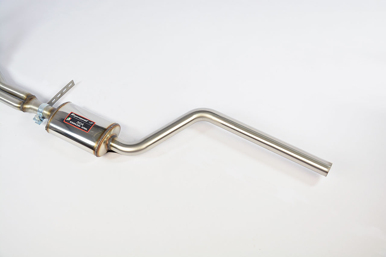 Front exhaust - resonated wider bend layout