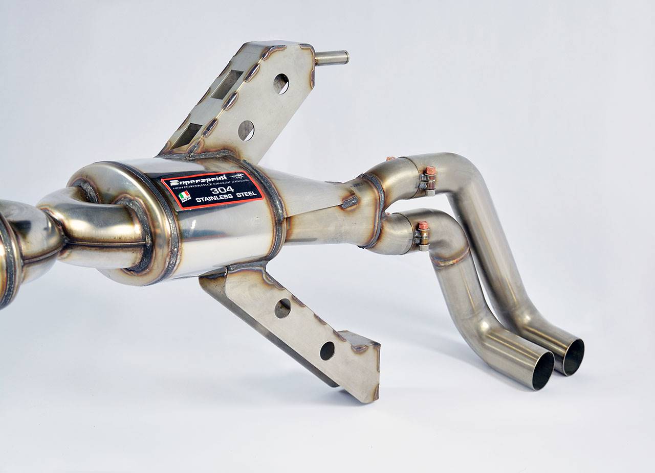 Endschalldämpfer Racing Rechts + Links mit 4 Austrittsrohr (für Katalysator Ersatz - Serien Endrohr) <strong><span style=color:#ea0000;>-18,0 Kg</span></strong>