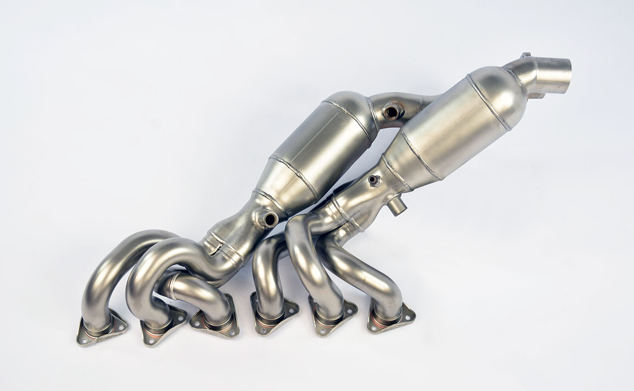 Metallic catalytic converter HJS, 100CPSI kit for OEM headers (Weld on connection)