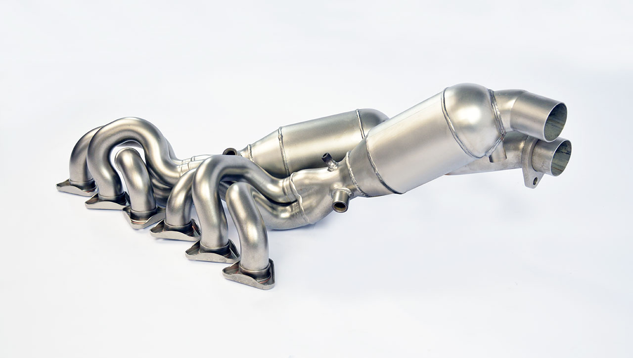Metallic catalytic converter HJS, 100CPSI kit for OEM headers (Weld on connection)