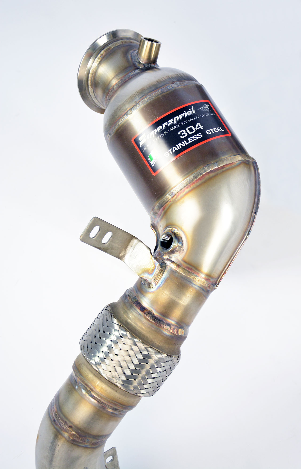 Kit tubo turbina + Catalizzatore metallico sinistro (Sostituzione catalizzatore primario e secondario) Compatibile con catalizzatori terziari di serie