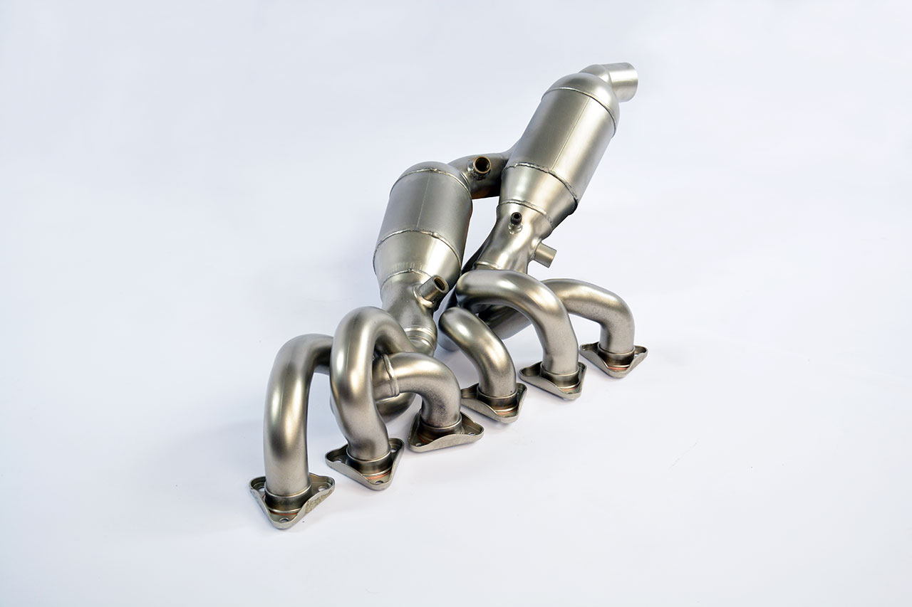 Metallic catalytic converter HJS, 100CPSI kit for OEM headers (Weld on connection)
