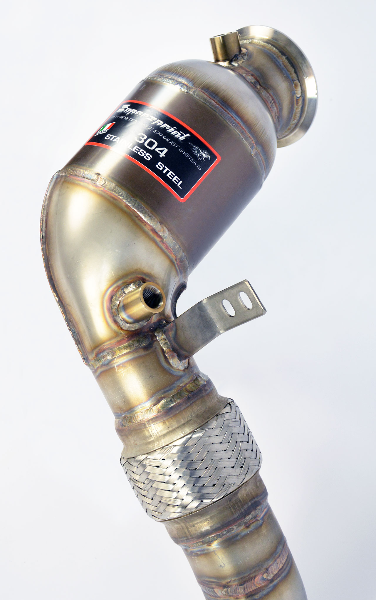 Rohrsatz ab Turbolader + Sport Metallkatalysator Rechts<br>(Ersetzt Primär- und Sekundär Katalysator)<br>Kompatibel mit den Serien Tertiäre Katalysator