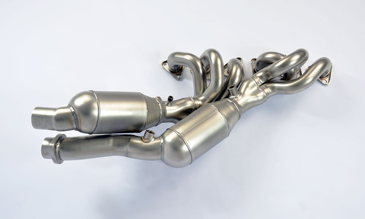 Metallic catalytic converter HJS, 100CPSI kit for OEM headers (Weld on connection)