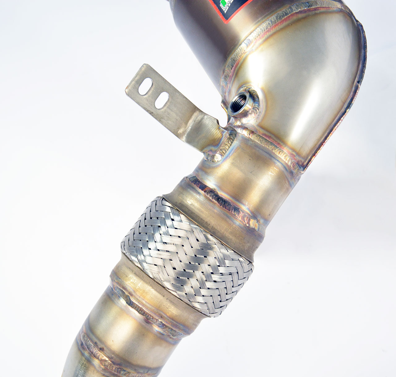 Kit tubo turbina + Catalizzatore metallico sinistro (Sostituzione catalizzatore primario e secondario) Compatibile con catalizzatori terziari di serie