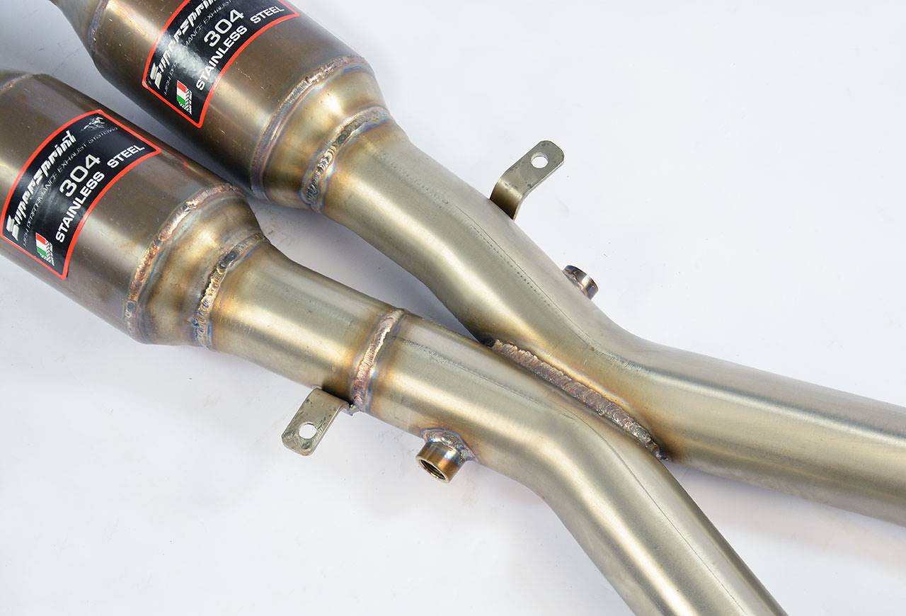 Vorschalldämpfer Recht + Link mit Sport Metallkatalysator + “X-Pipe”