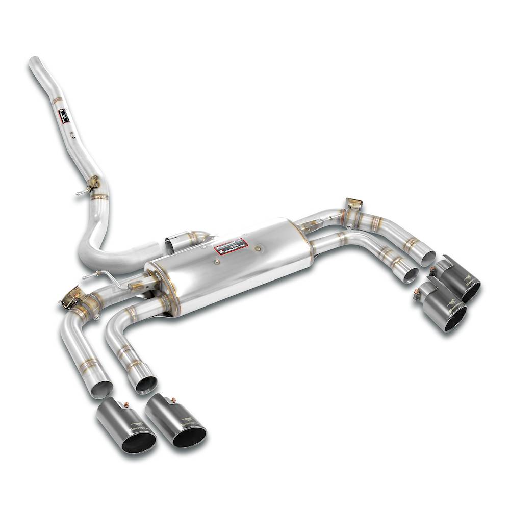 Rear exhaust with valve OO90 Right - OO90 Left "Gun Metal Grey"